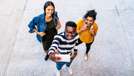 AFFCU Journey Checking Accounts Three Teens Taking selfie
