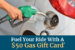 AFFCU Auto Loan Gas Gift Card Promo - Hand holding fuel pump in car fuel tank