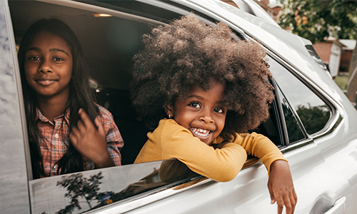 Kids in car window