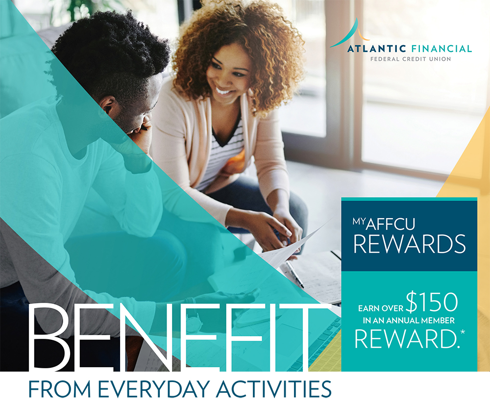 My AFFCu Rewards Banner - Young couple sitting on couch