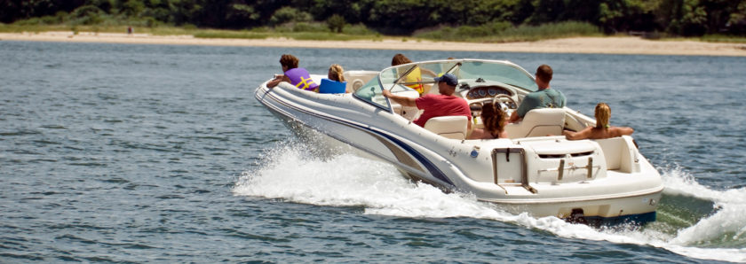 Boat cruising on water