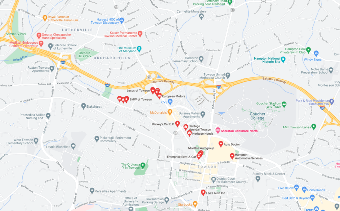 towson-md-auto-dealer-map